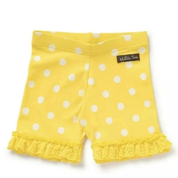 Matilda Jane Girls Oh Sunny Day Shortie Size 12 Yellow Polka Dots Shorts - Picture 1 of 6